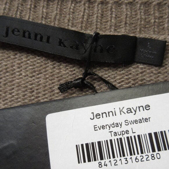 NWT Jenni Kayne Everyday Sweater in Taupe Brown Wool Cashmere Pullover L - Picture 3 of 6